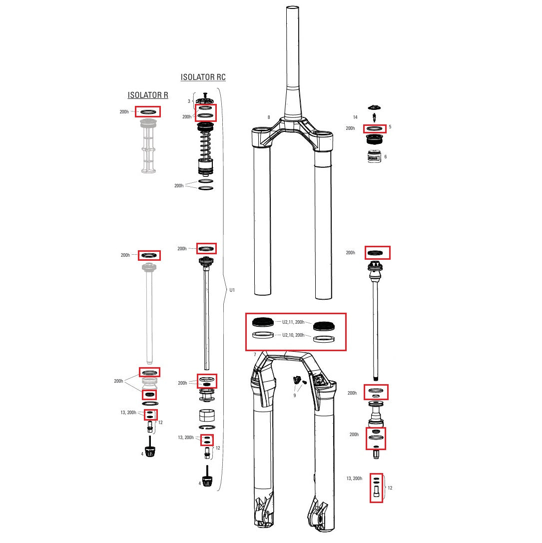 200 hrs/year maintenance kit ROCKSHOX DOMAIN (2025+) Generations C