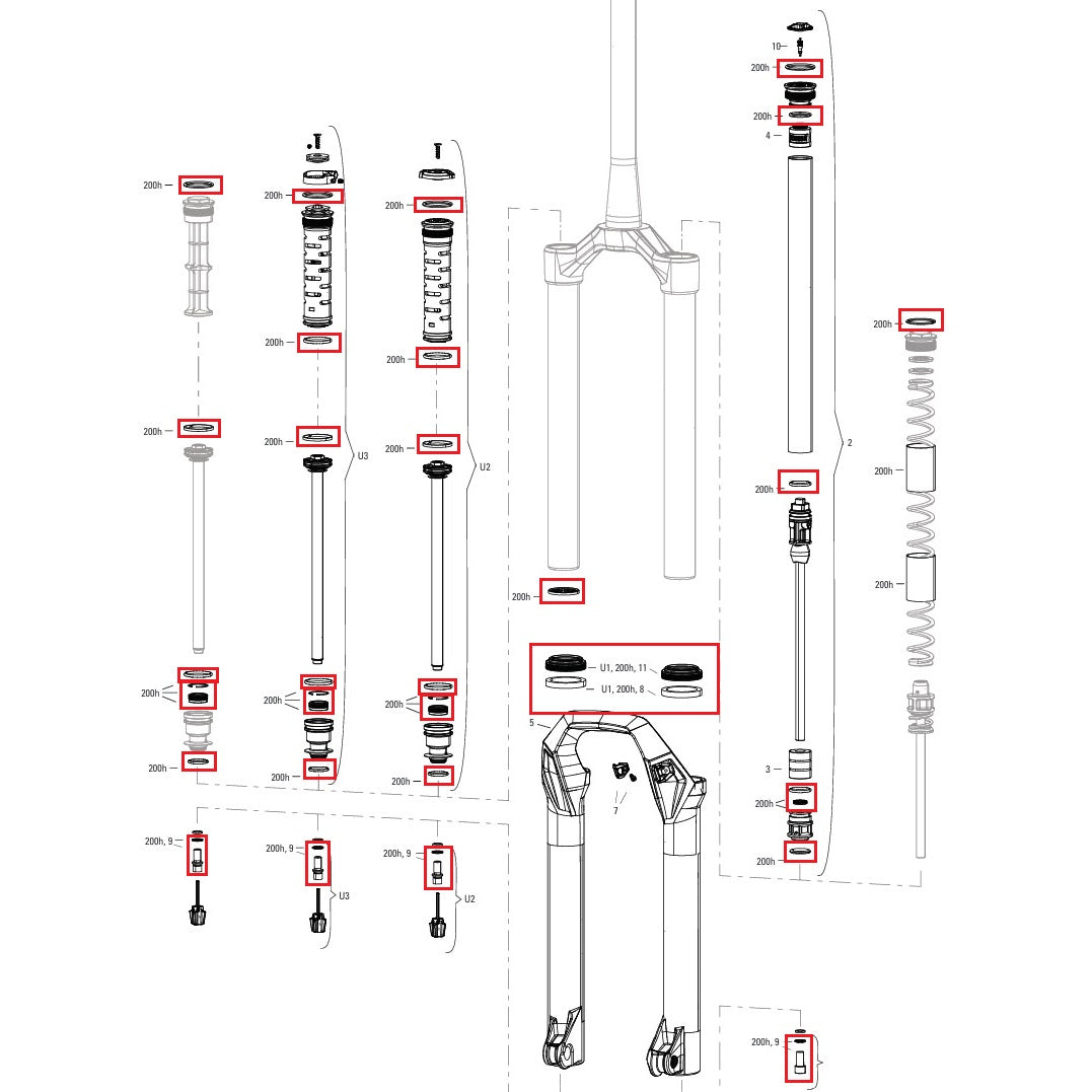 200 hrs/year maintenance kit ROCKSHOX PSYLO Silver (2025+) Generations A