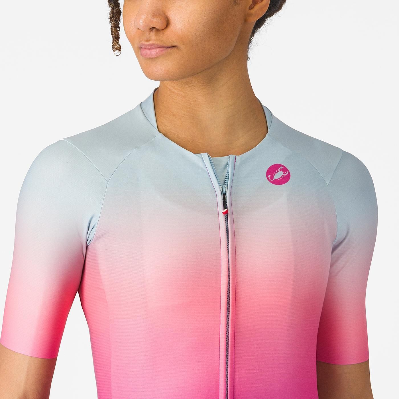 CASTELLI UPF kortærmet pink jersey til kvinder