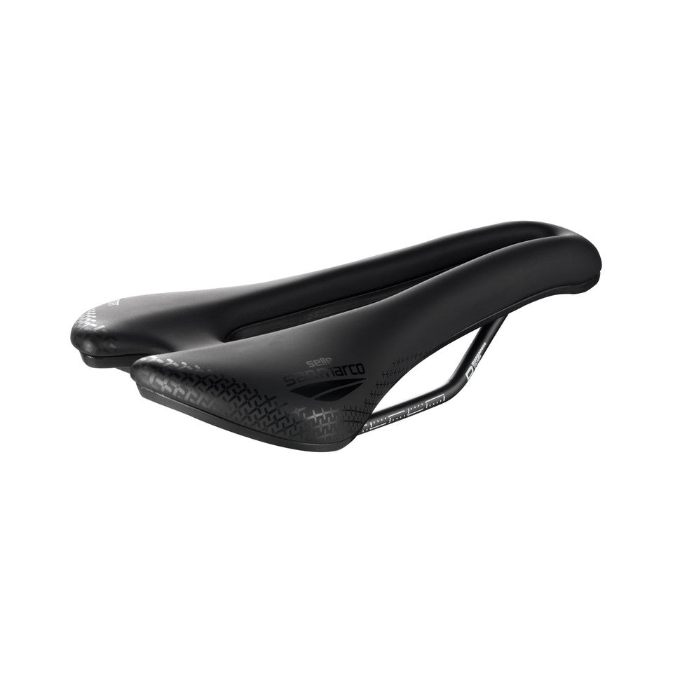 Saddle SAN MARCO ASPIDE SHORT COMFORT OPEN-FIT DYNAMIC S3 Width 144mm Rails Manganese