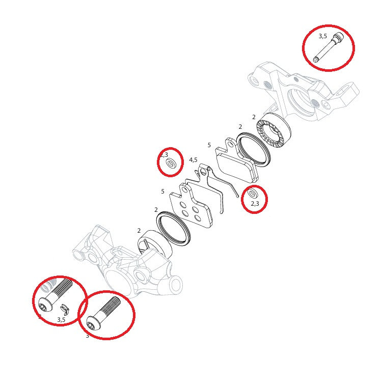 SRAM LEVEL TLM/ULT/SLV B1 skruesæt til caliper