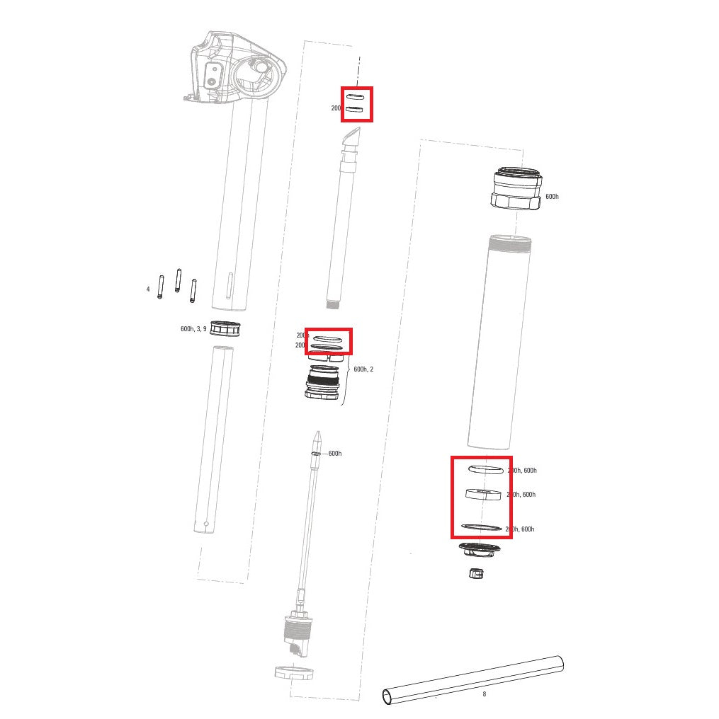 ROCKSHOX REVERB AXS A1/A2 200 timer/år vedligeholdelsessæt