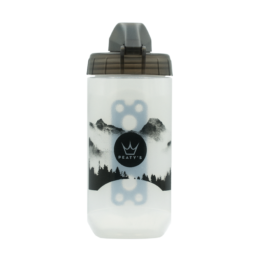 PEATY'S X FIDLOCK Mountains-sæt med flaske og flaskeholder (450 ml) Transparent