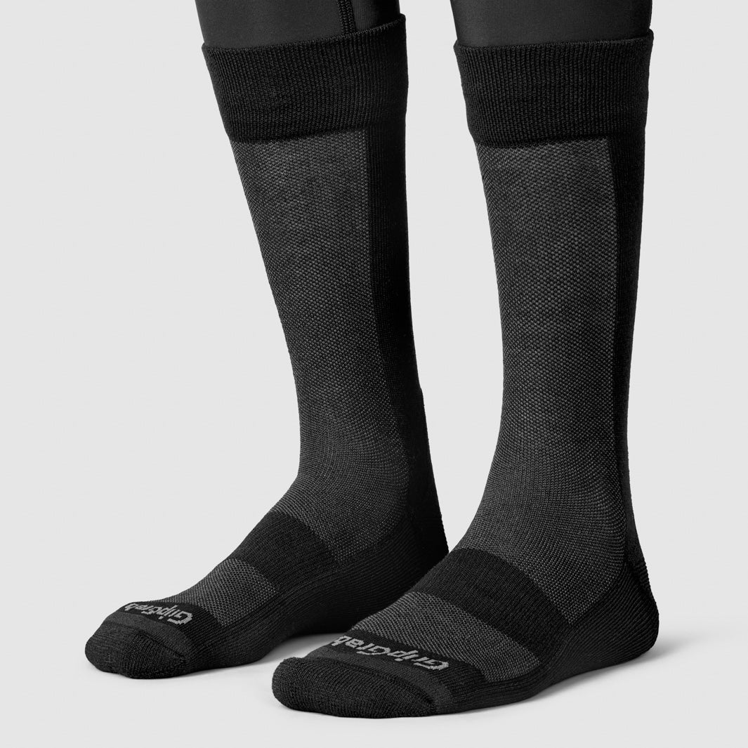 GRIPGRAB ALPINE MERINO HIGH-strømper Sort