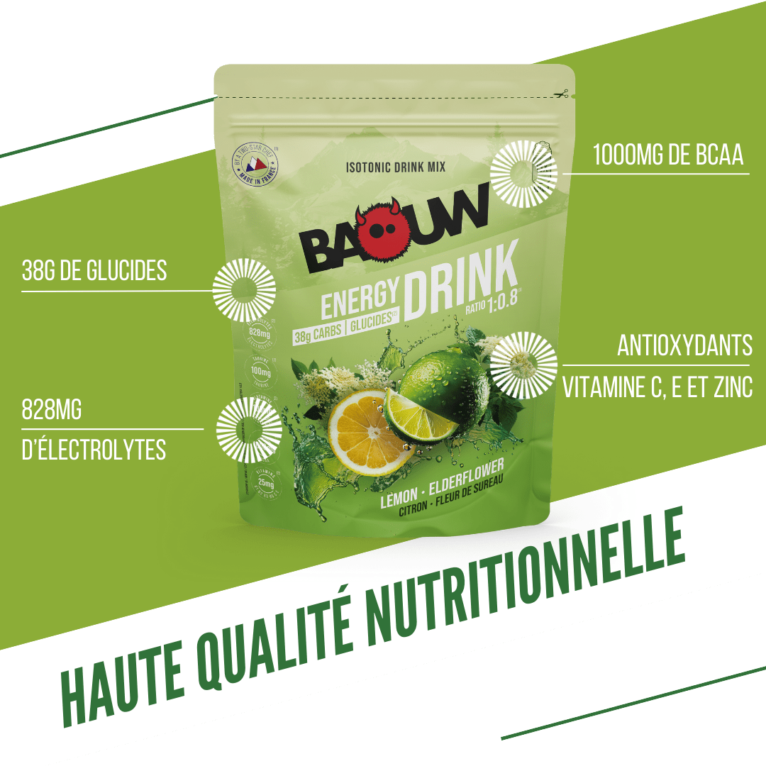BAOUW ISOTONIC Energidrik (585 g) Citron Hyldeblomst