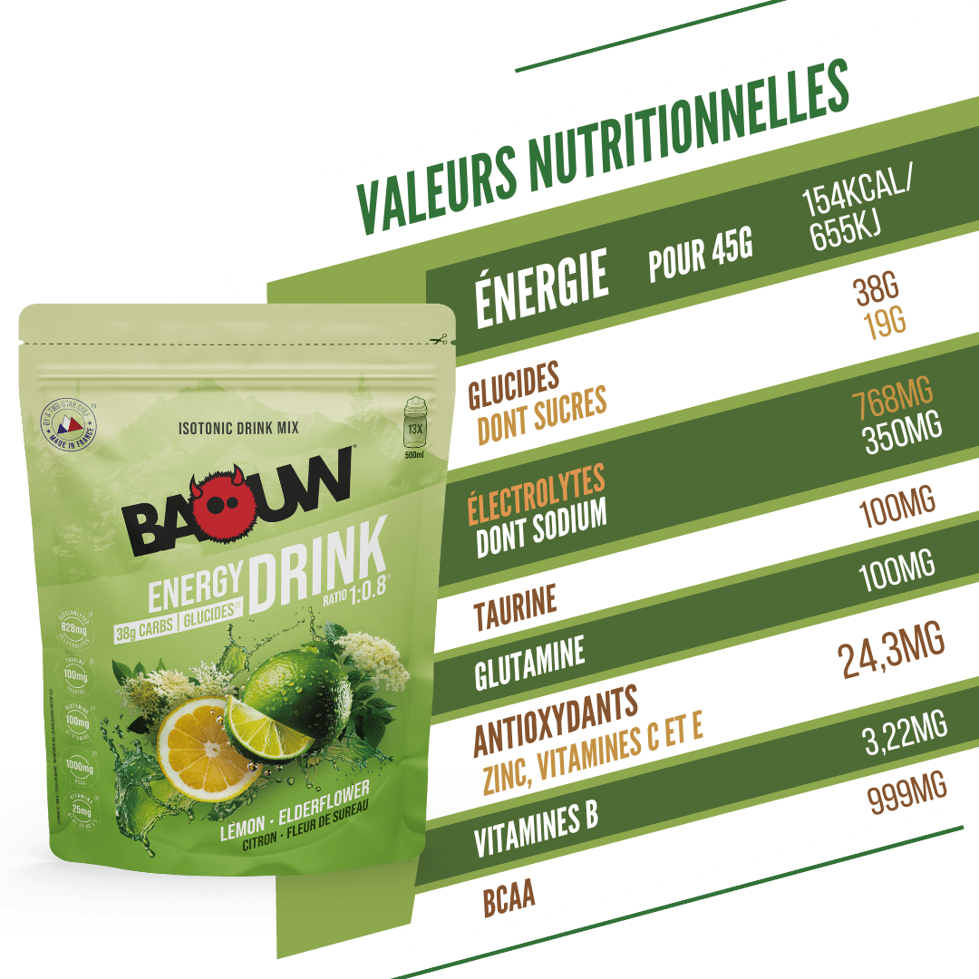 BAOUW ISOTONIC Energidrik (585 g) Citron Hyldeblomst