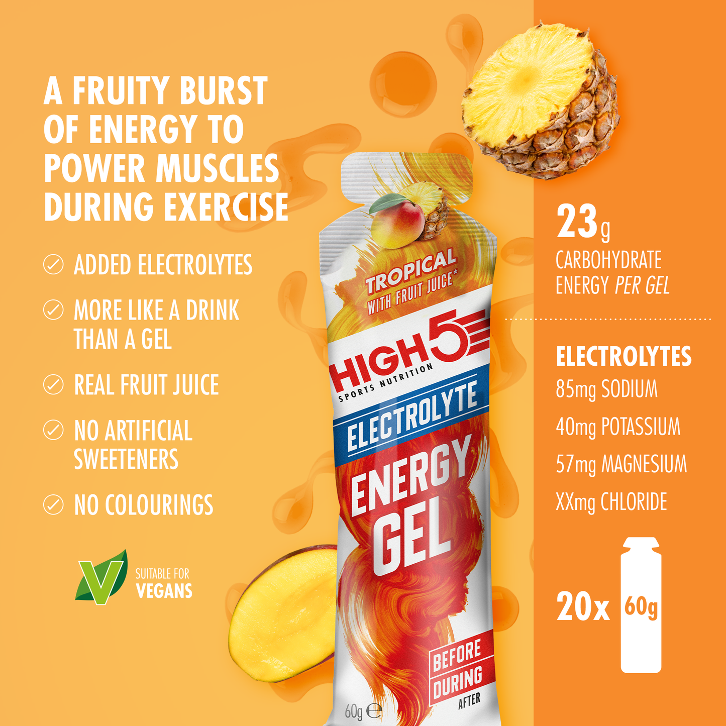 HIGH5 ENERGY ELECTROLYTE Energizing Gel (60g) Tropical