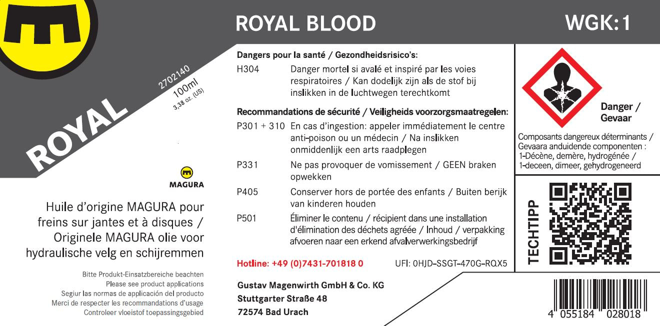 MAGURA ROYAL BLOOD Mineralsk bremsevæske (250 ml)