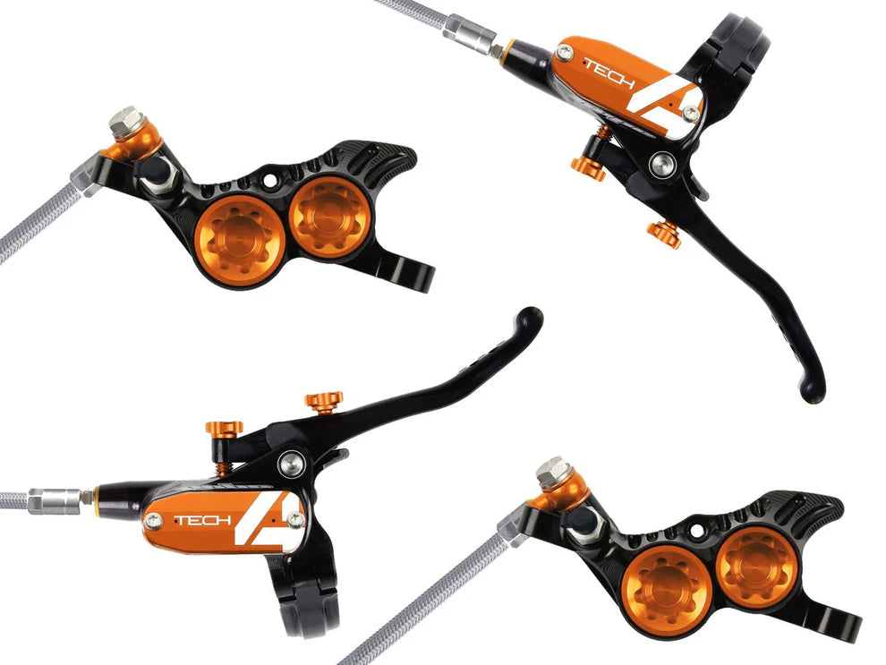 Pair of HOPE TECH 4 V4 Orange brakes