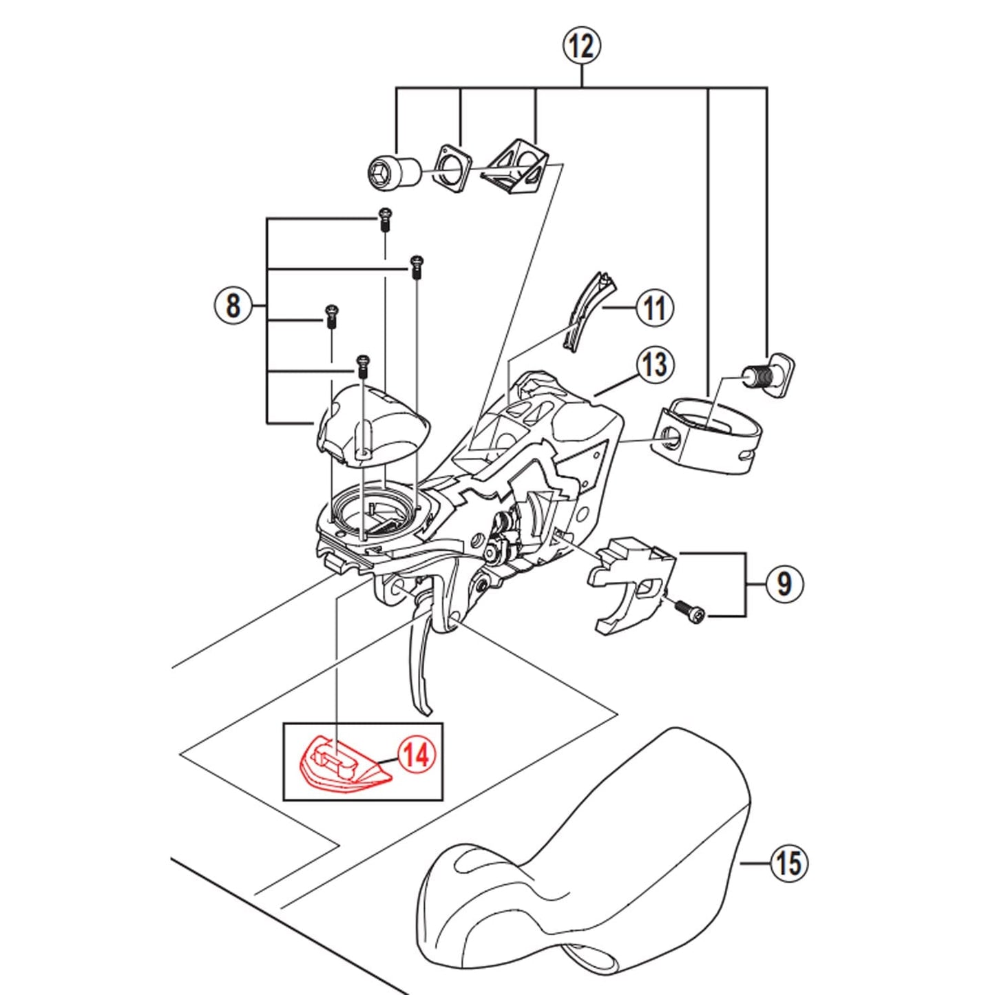 Cale de Réglage de Garde 10 mm pour Levier Droit SHIMANO ULTEGRA ST-6700 #Y6SC75000