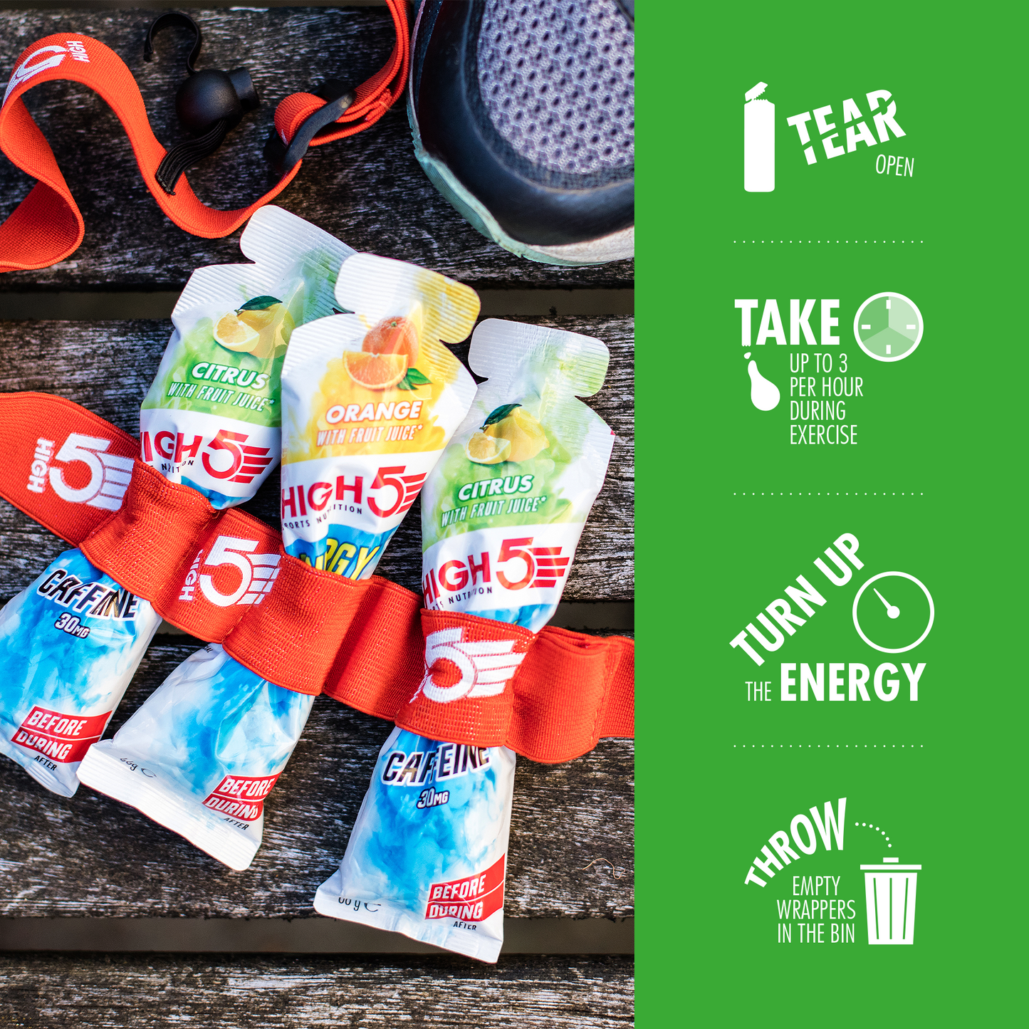 HIGH5 ENERGY GEL Aqua Caffeine (66 g) Citron