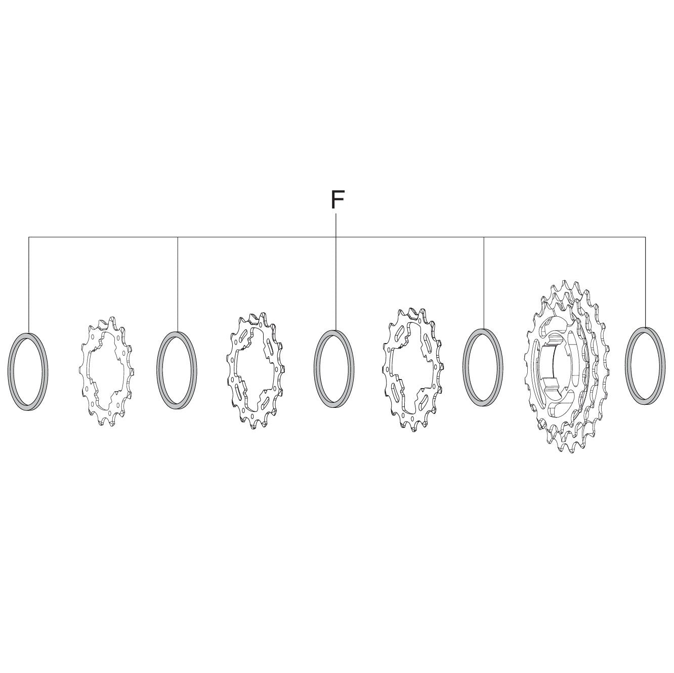 Cassette 12V CAMPAGNOLO 2mm spacer (BOX OF 5)