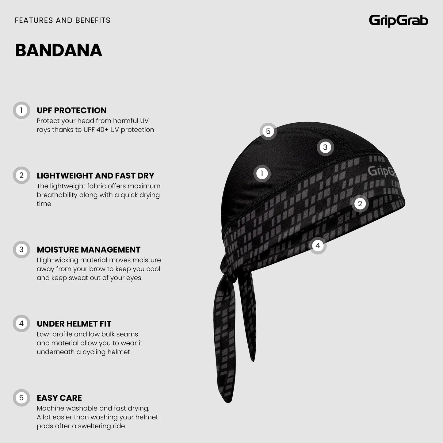 GRIPGRAB-bandana, sort