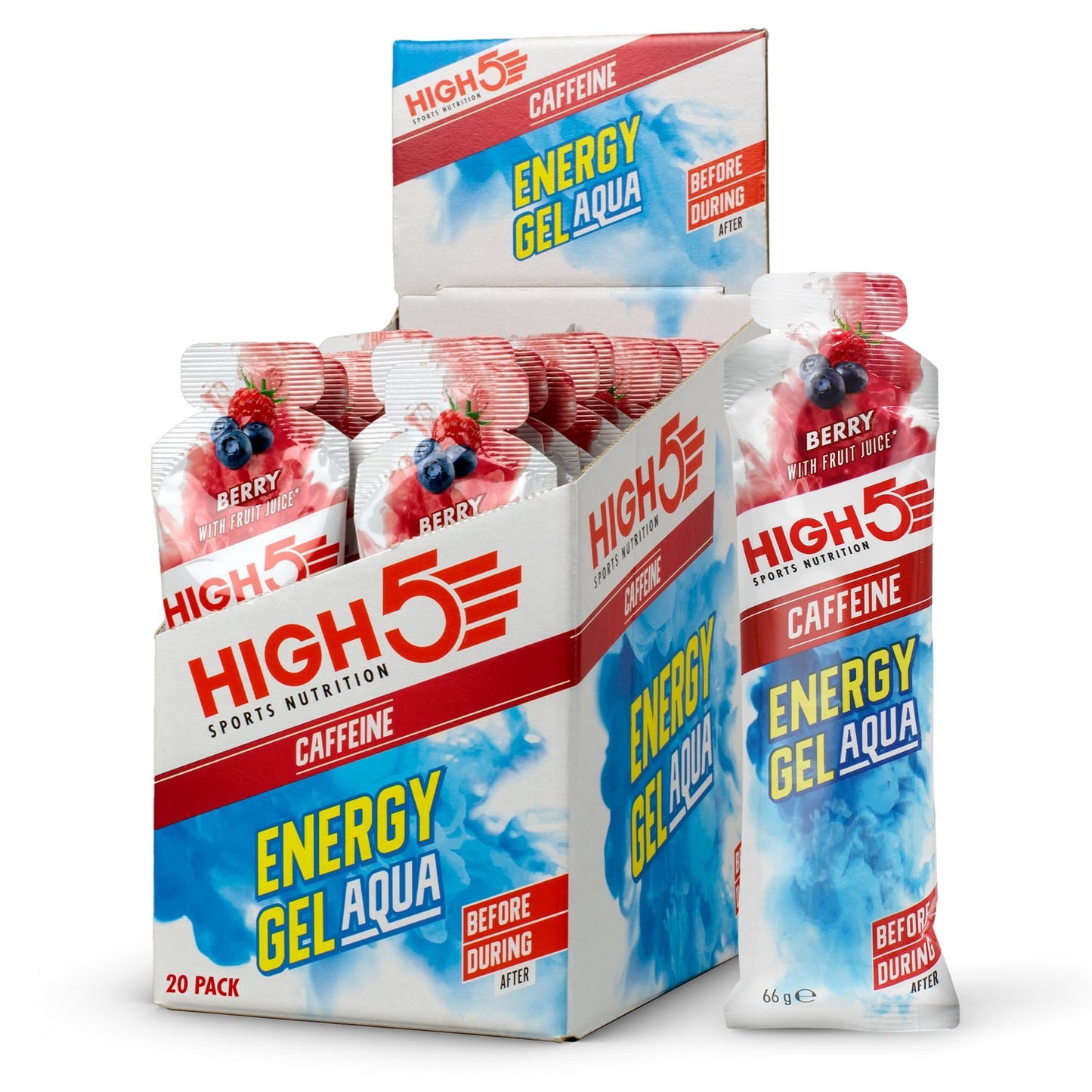 High5 ENERGY GEL Aqua Caffeine (66 g) Røde frugter