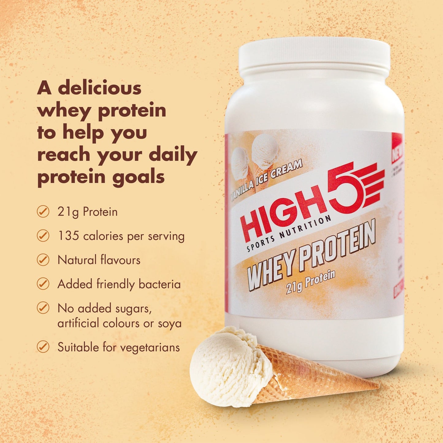 HIGH5 WHEY PROTEIN Recovery Drink (700g) Vanilla ice cream