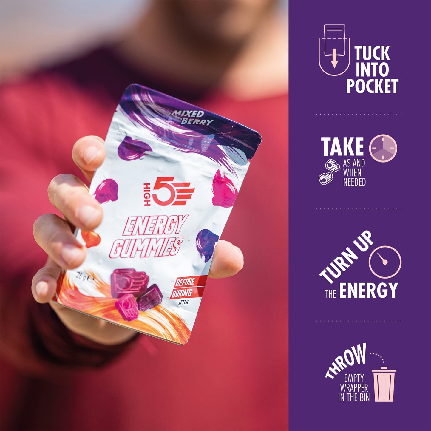 High5 ENERGY GUMMIES (26 g) Røde frugter