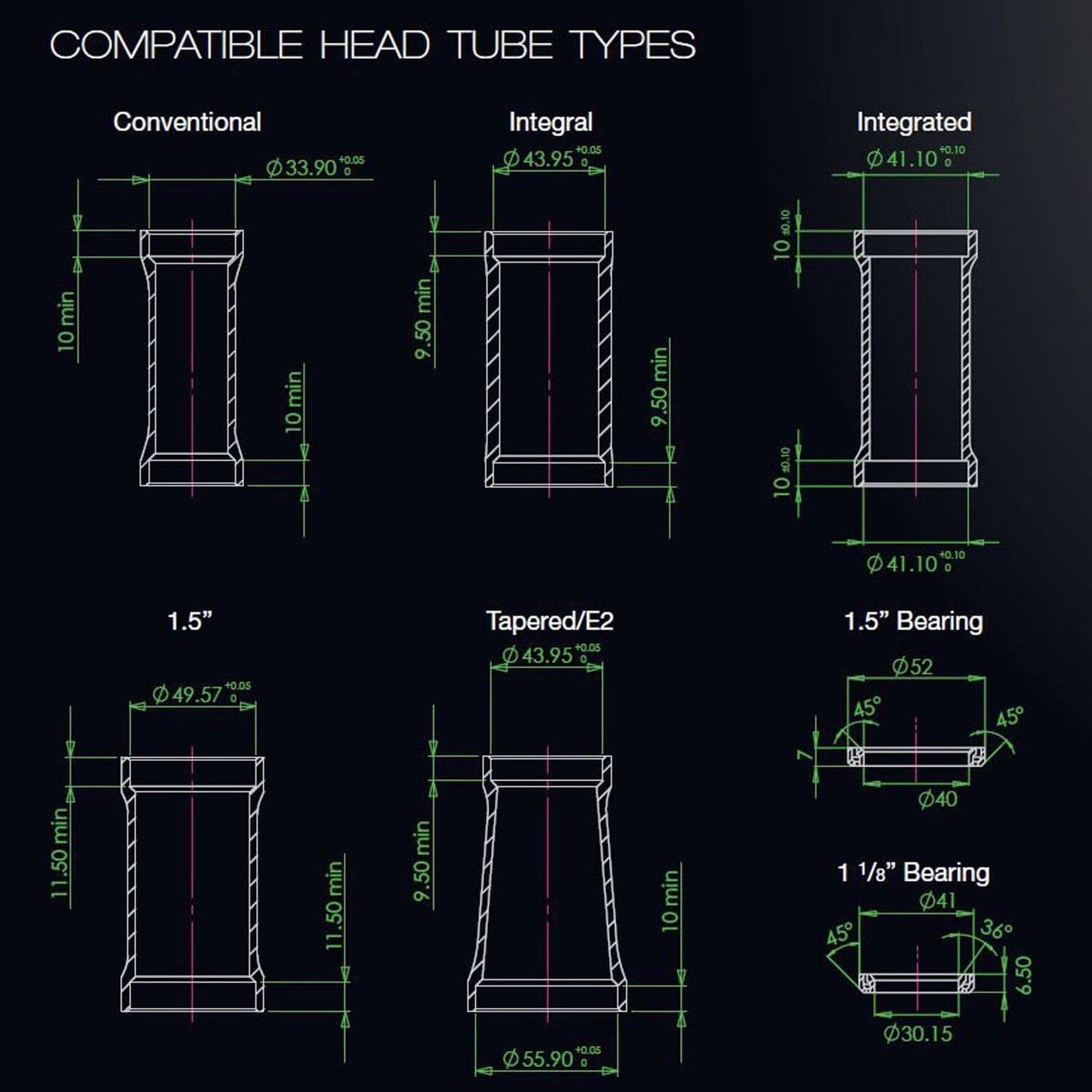 Høj skål til HOPE PICK'N'MIX 1"1/8 ZS44 Semi-Integrated Headset Sort