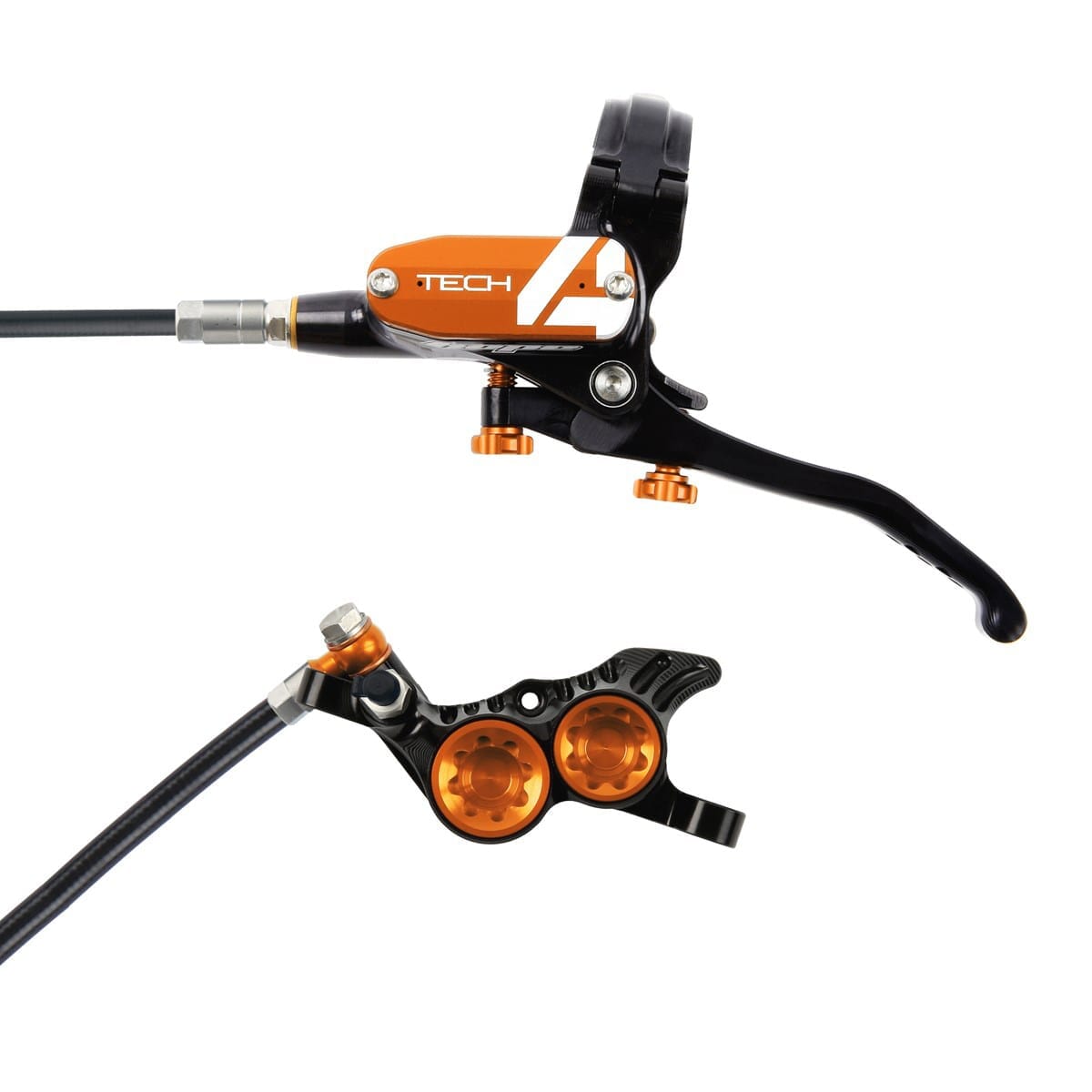 Pair of HOPE TECH 4 V4 Orange brakes
