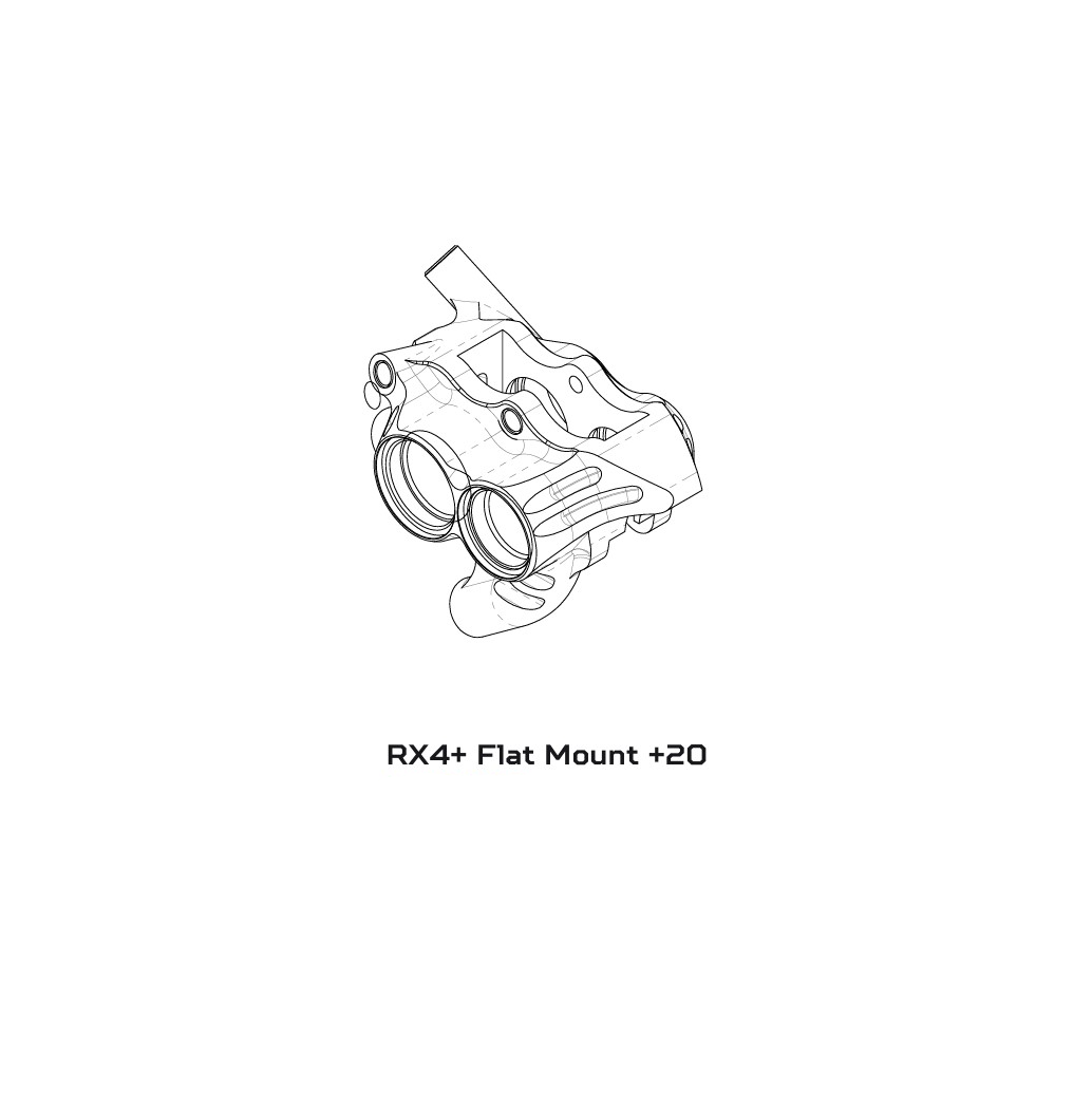 HOPE RX4+FM Hydraulisk bremsekaliber 34mm (+20) MIN Sort