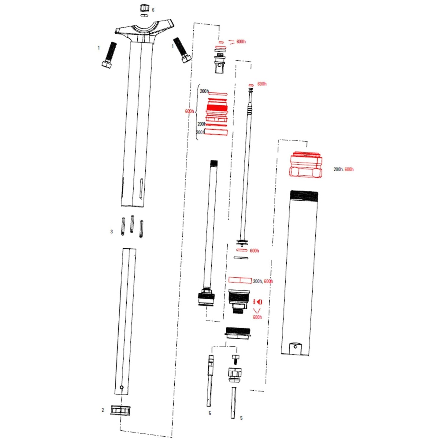 Kit d'Entretien 600H/3 Ans pour Tige de Selle ROCKSHOX REVERB Stealth C1 #11.6818.051.003