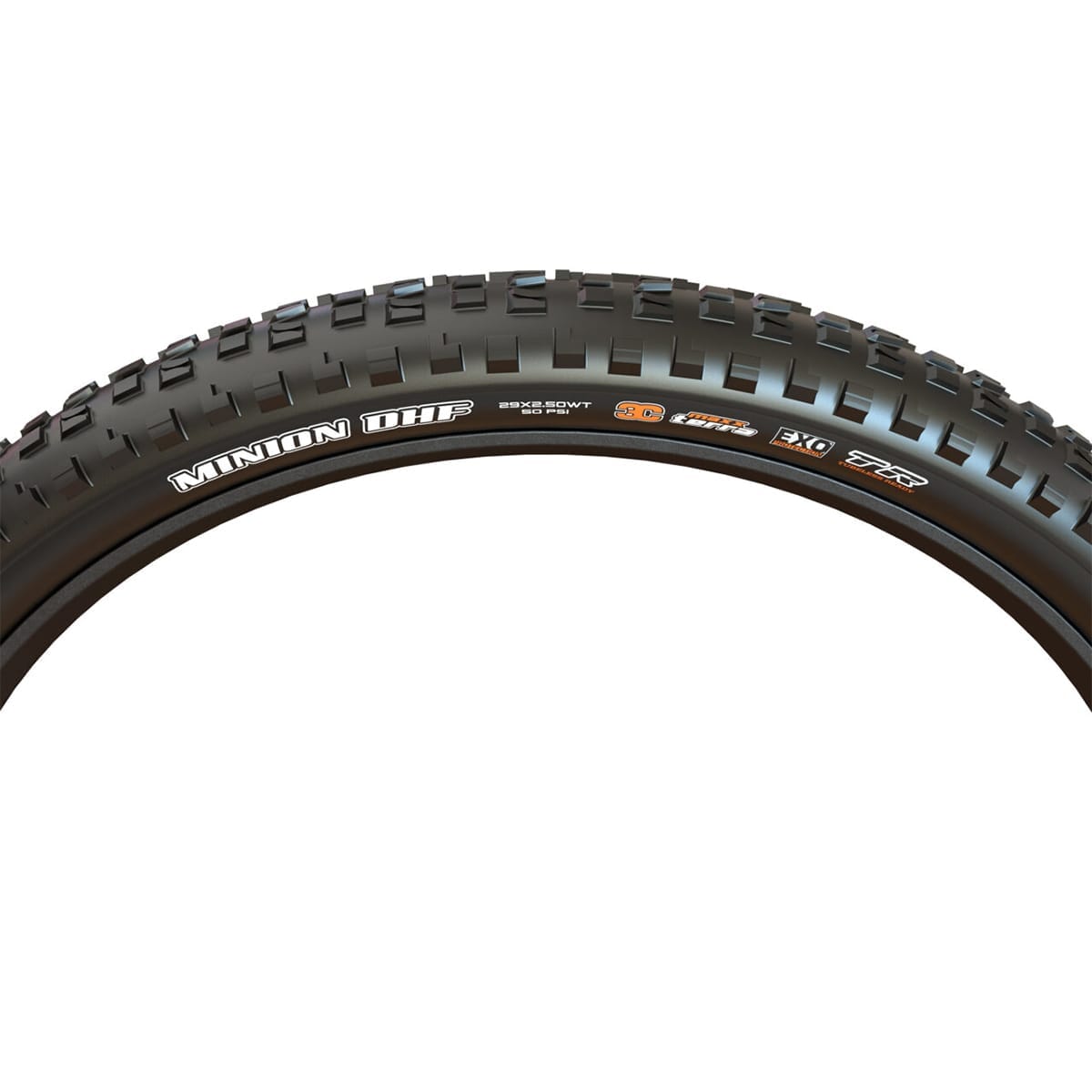 MAXXIS MINION DHF 29x2.50 WT DH E50 3C MaxxGrip Tubeless Ready Soft Black-dæk