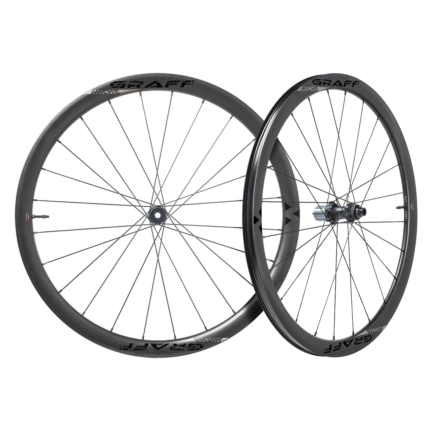 Par MICHE CARBO GRAFF EVO DISC Tubeless Ready-hjul (centerlås)