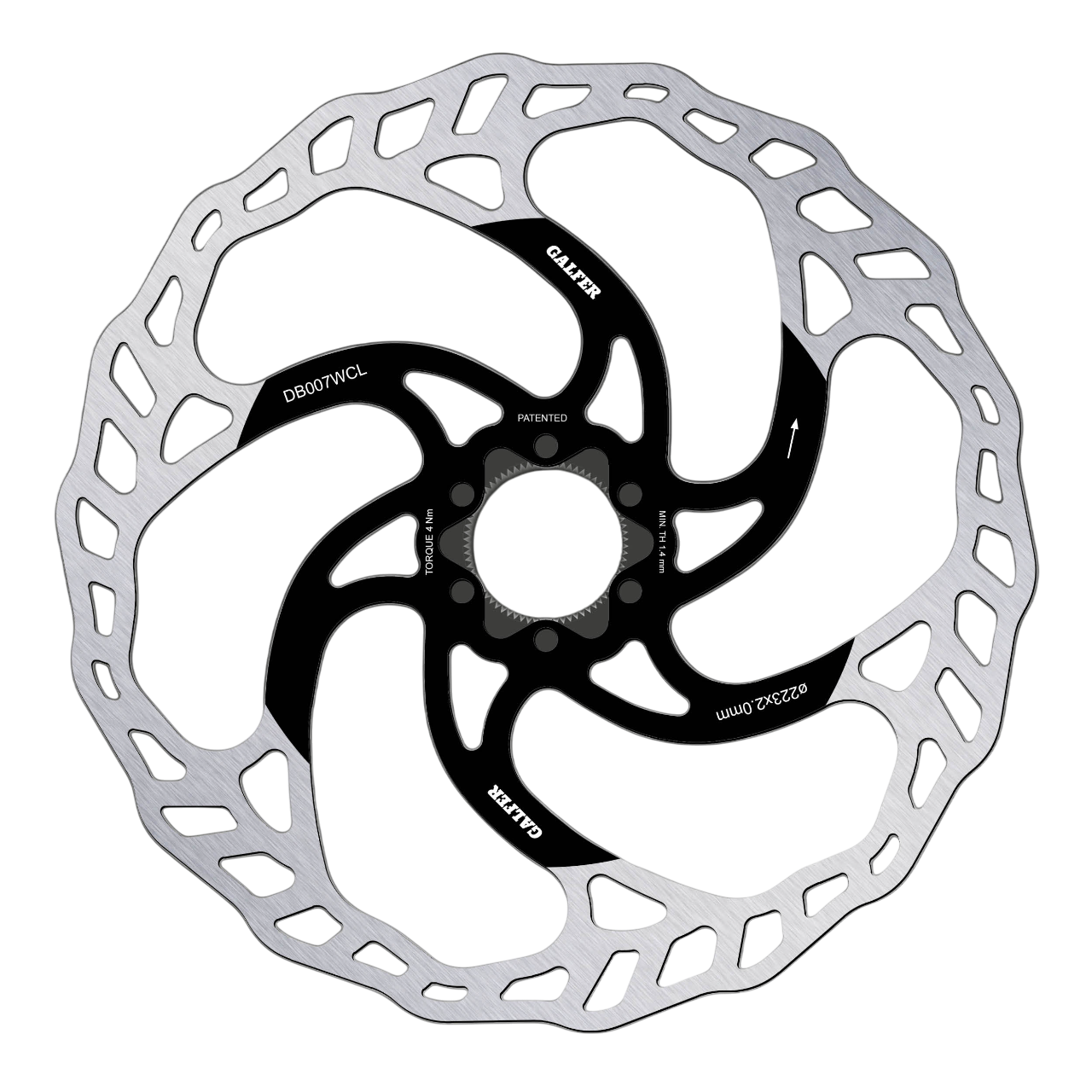 GALFER WAVE 2 mm CENTER LOCK-skive