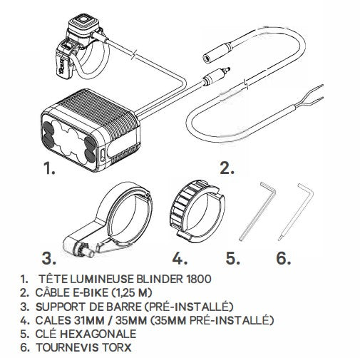 Belysning foran KNOG BLINDER E 1800