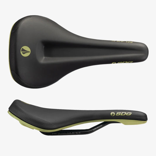 Sadel SDG BEL-AIR V3 MAX Lux-Legeringsskinner Sort/Grøn