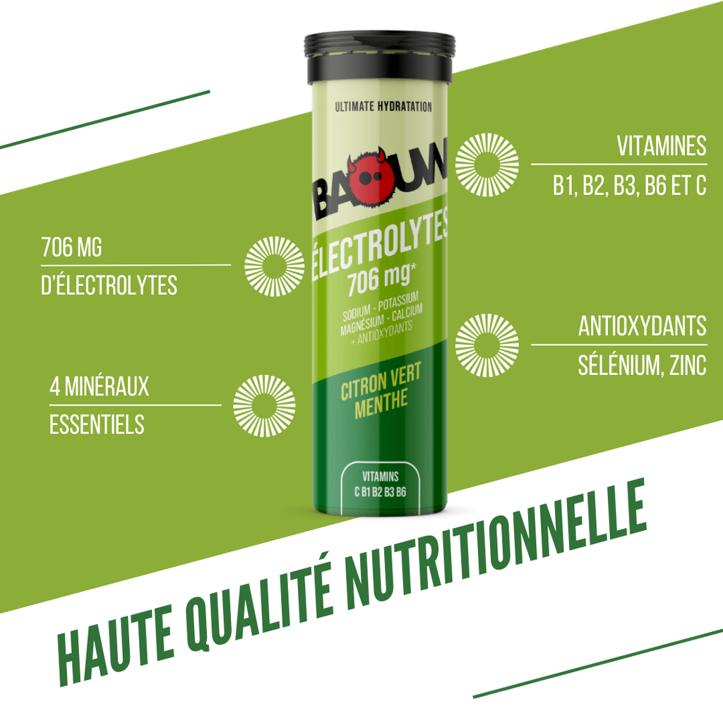 BAOUW Energy Drink (Tube med 10 tabletter) Limefrugt/Mynte