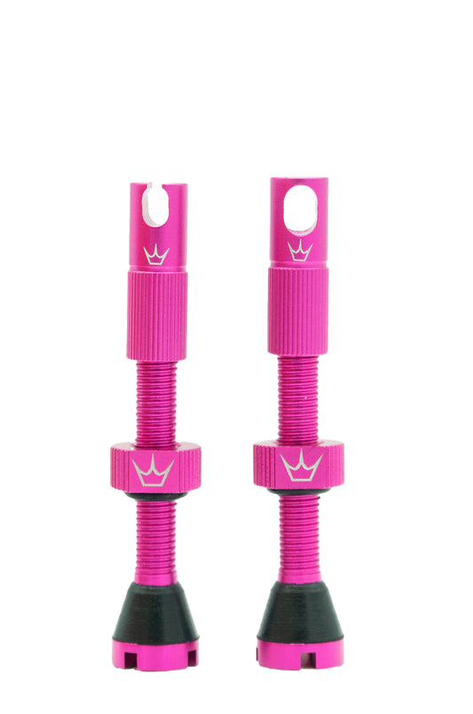 PEATY'S x Chris King MK2 Presta 60 mm slangeløse ventiler (x2) Pink
