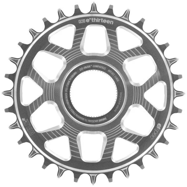 Plateau Mono E-THIRTEEN HELIX RACE E-SPEC 11/12V direkte montering Fazua Ride 60 Sølv