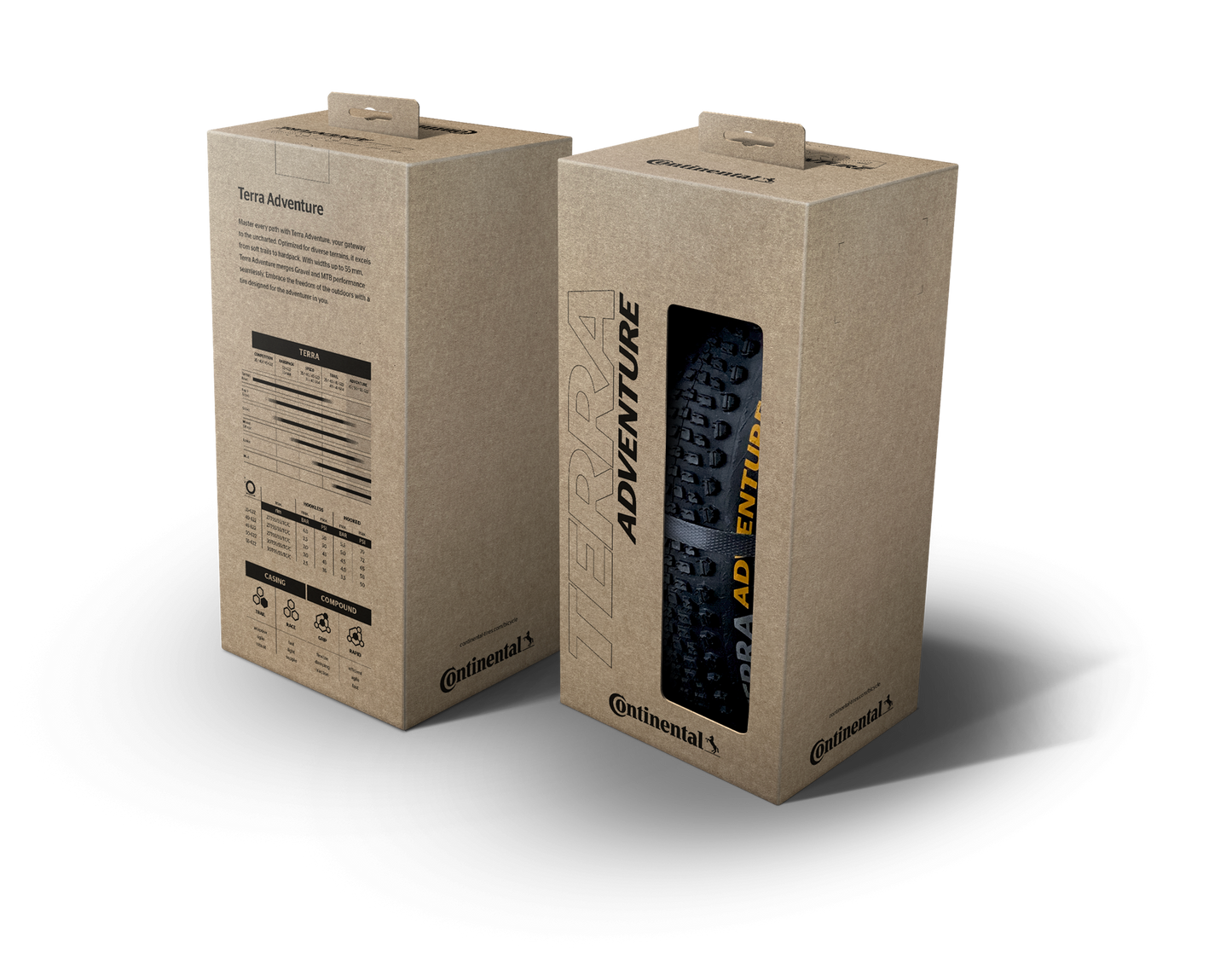 CONTINENTAL TERRA ADVENTURE TRAIL GRIP 700x45c Tubeless Ready Sort dæk