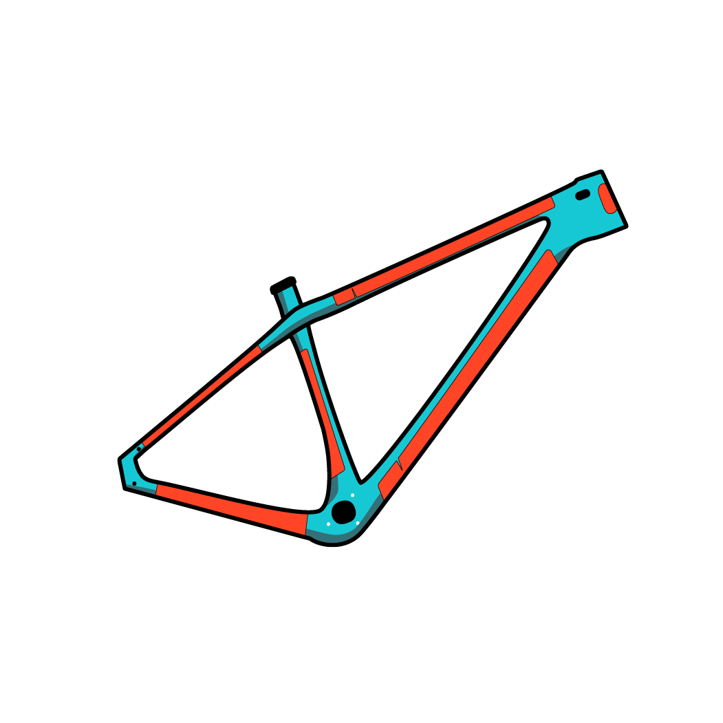 RIDE WRAP COVERED Semi-Rigid MTB Frame Protector Gloss finish