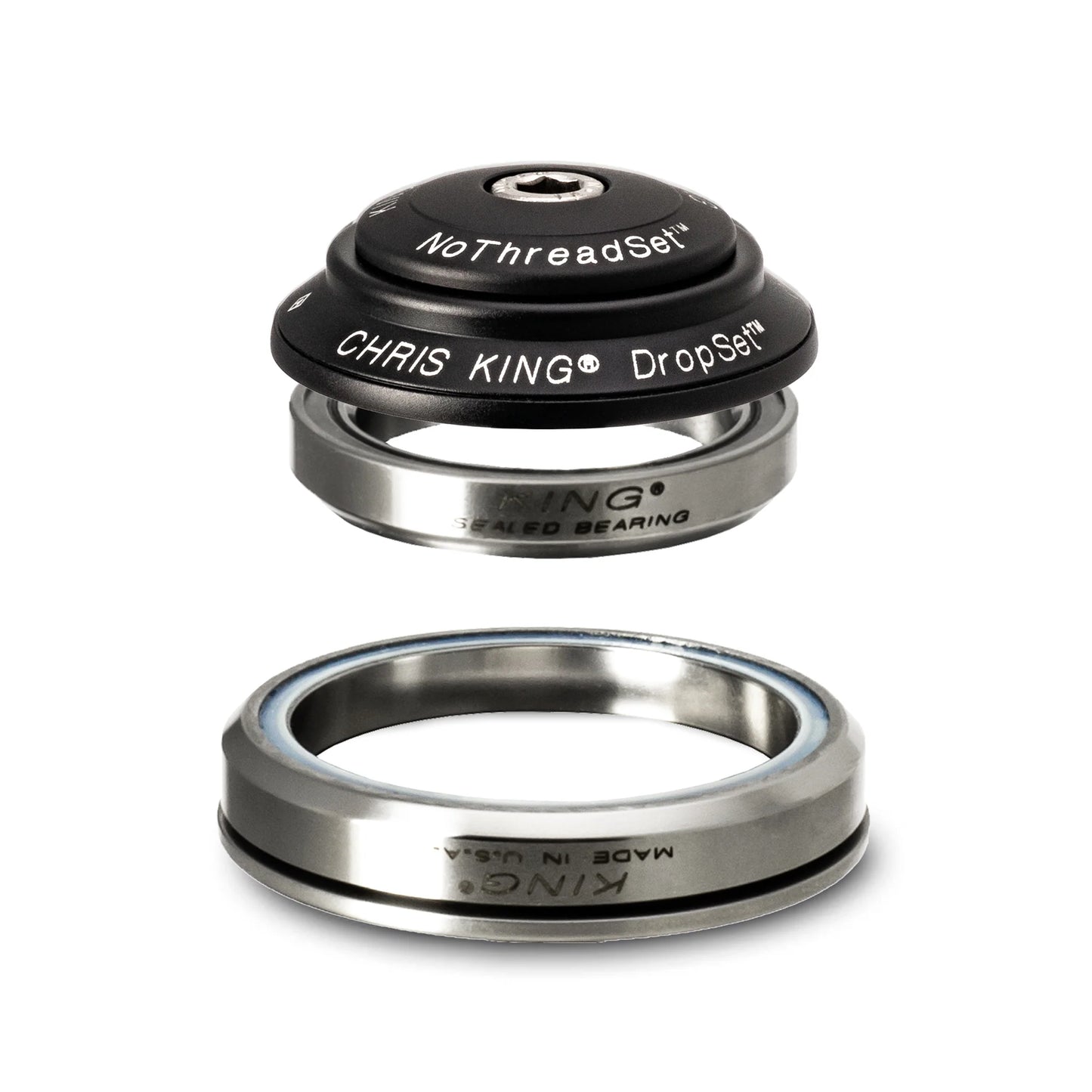 Integreret headset CHRIS KING DROPSET 3 1"1/8 - 1,5" IS41/IS52 36° Sort