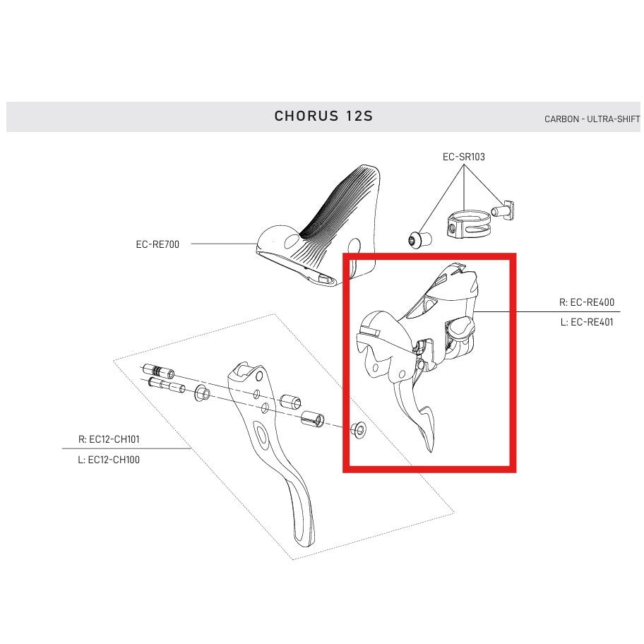 VENSTREHÅNDS INDEKSERINGSBLOK CAMPAGNOLO RECORD/CHORUS ULTRA-SHIFT 12V 2019