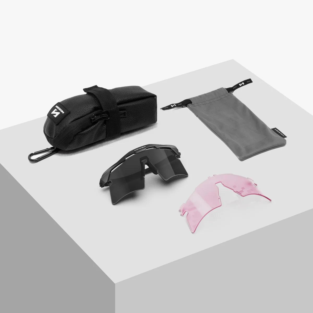 SCICON AEROSHADE 2.0 TITANIUM Black Matt Smoke Black + Pink Glasses