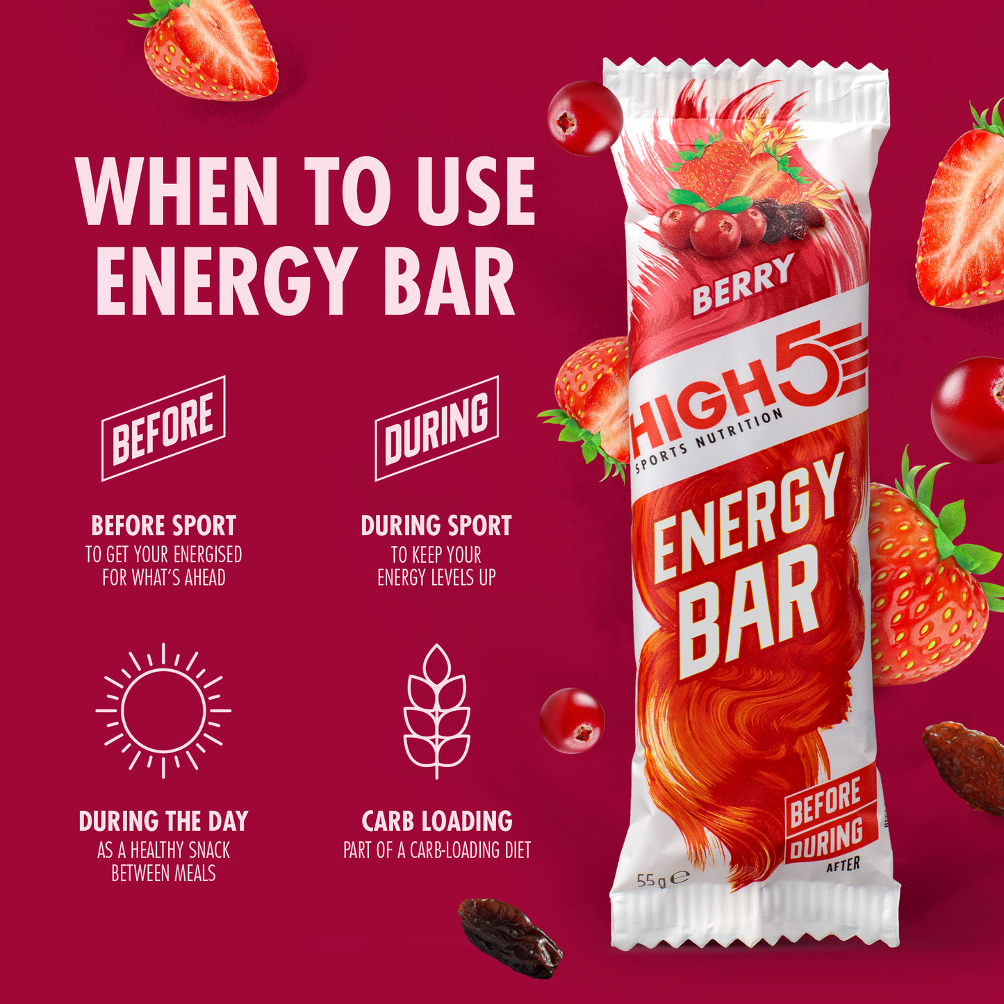 HIGH5 ENERGY BAR (55g) Red berries