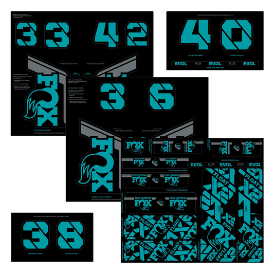 Turquoise FOX Fork and Shock Stickers Kit