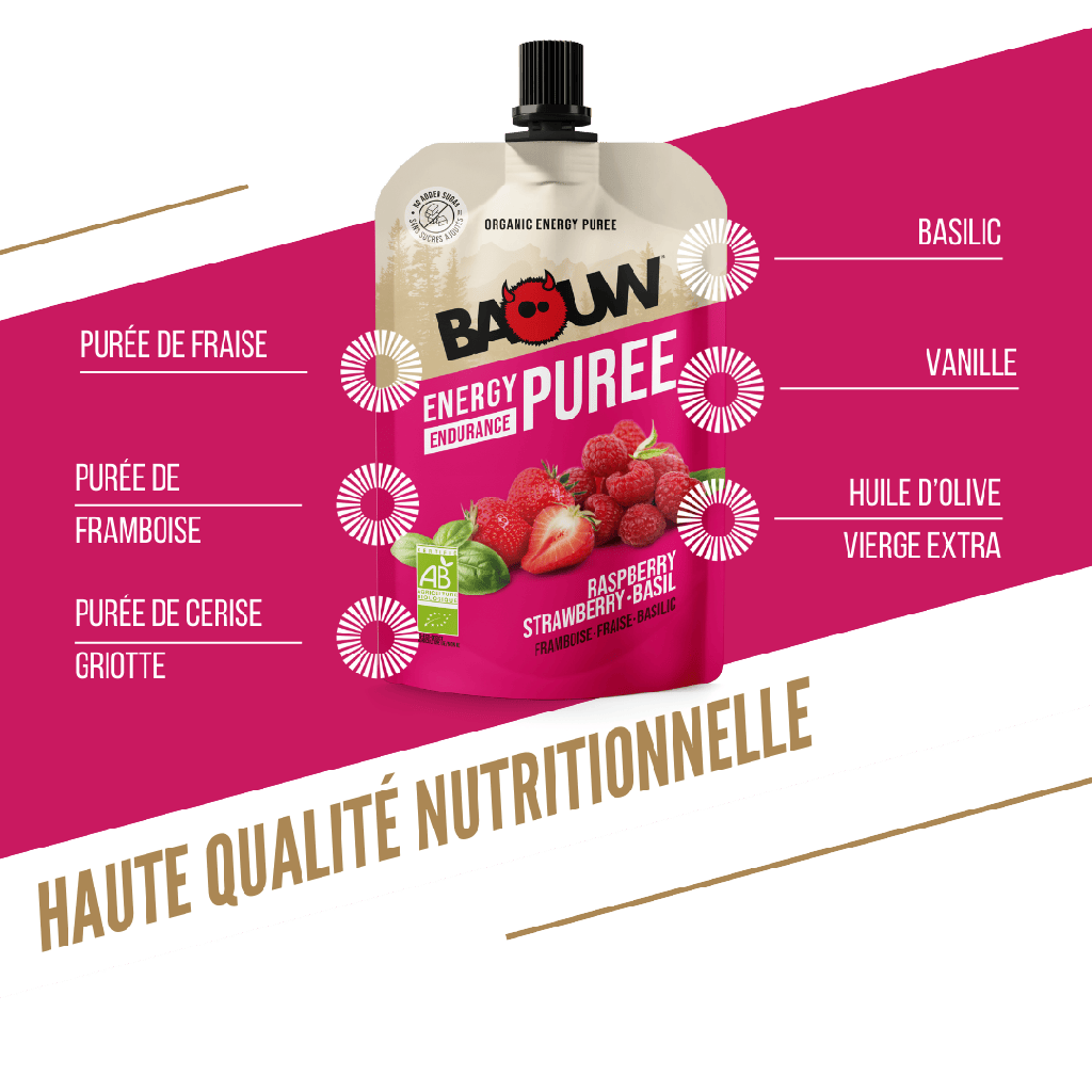 BAOUW Organic Recipe Raspberry/Strawberry/Basil Purée (90g)