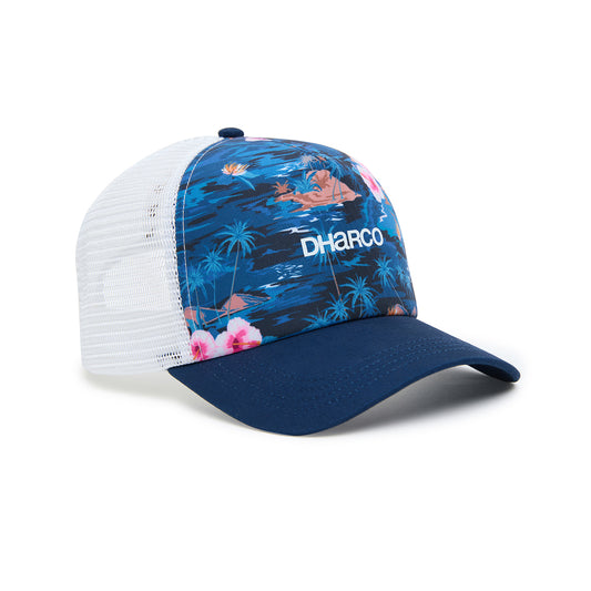 DHARCO CURVED PEAK TRUCKER OASIS kasket blå