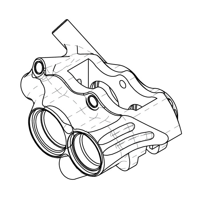 Bremsekaliber HOPE RX4+ SL FM 34mm 4 stempler DOT rød