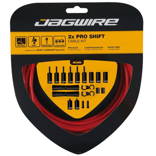JAGWIRE ROAD AND MOUNTAIN PRO Derailleur Cable and Housing Kit Rød
