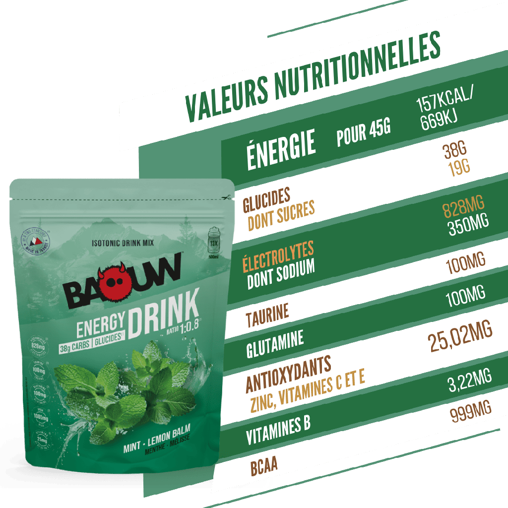 BAOUW ISOTONIC energidrik (585 g) Mint/Melissa