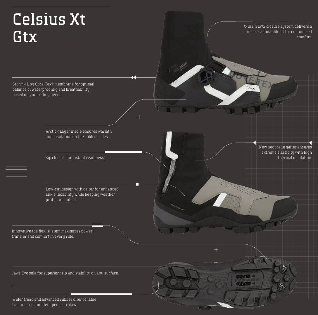 NORTHWAVE CELSIUS XT GTX WINTER MTB-sko Sort/grå