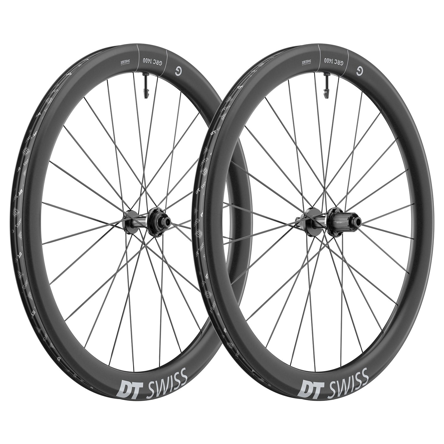 Pair of DT SWISS GRC 1400 DICUT 50 DISC Tubeless Ready Wheels (Center Lock)