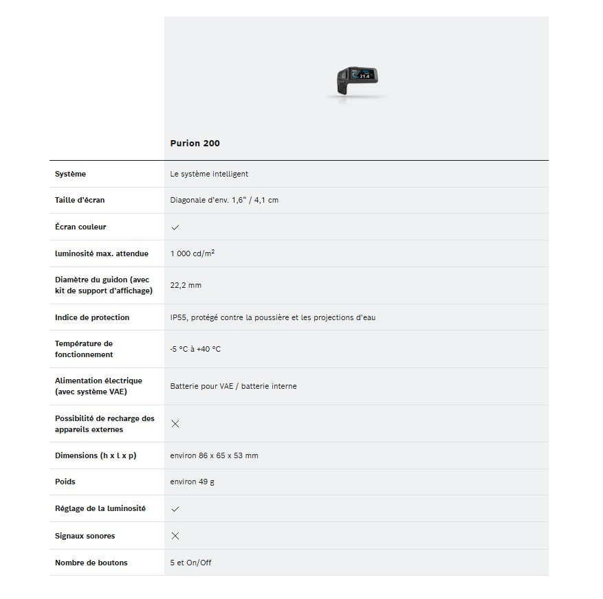 BOSCH PURION 200 display