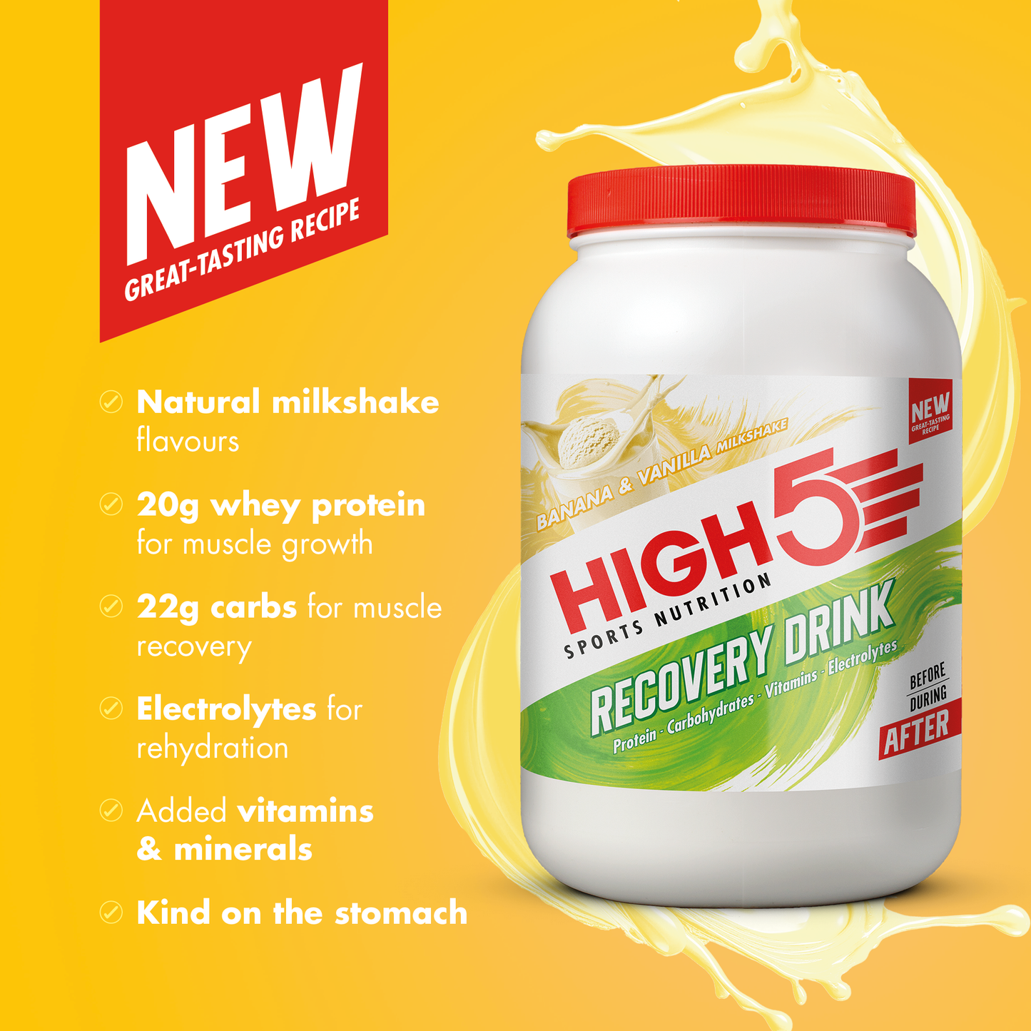 HIGH5 RECOVERY DRINK (450g) Banana Vanilla Milkshake