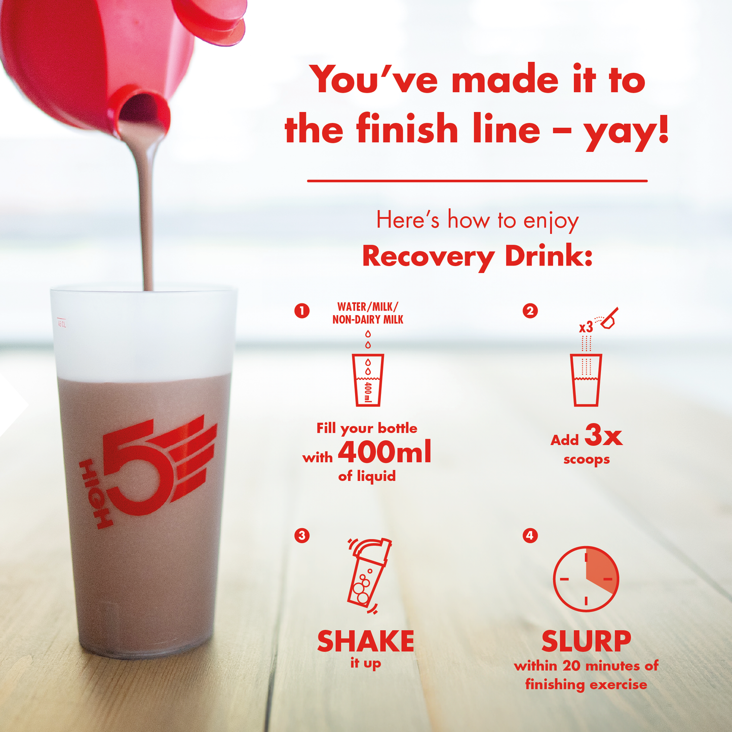 HIGH5 RECOVERY DRINK (450g) Banana Vanilla Milkshake