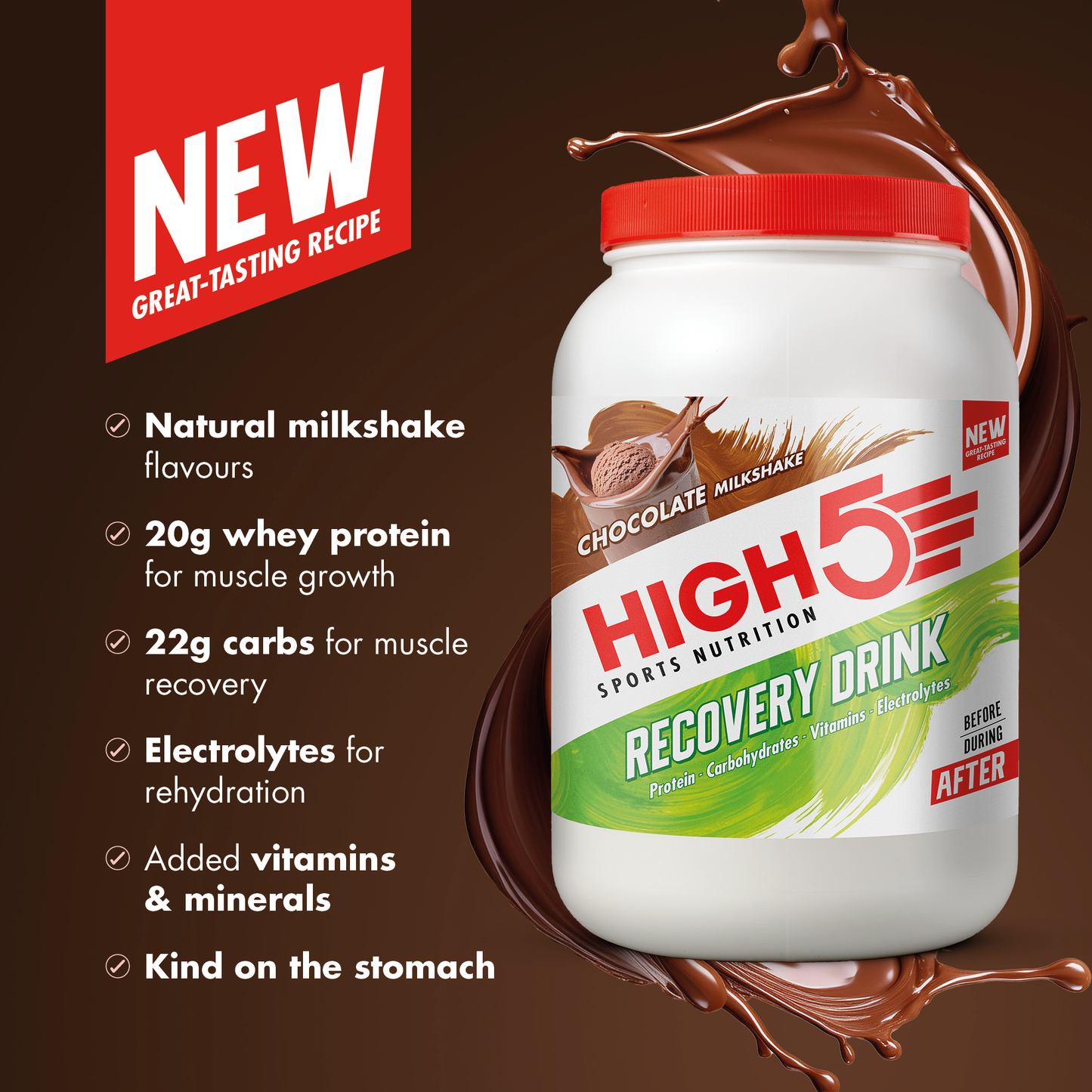 HIGH5 RECOVERY DRINK (450g) Chocolate Milkshake